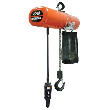 Lodestar Electric Chain Hoist, Clean Room Double Reeving, Series Model H, 1 Ton, 025 X 07445 In